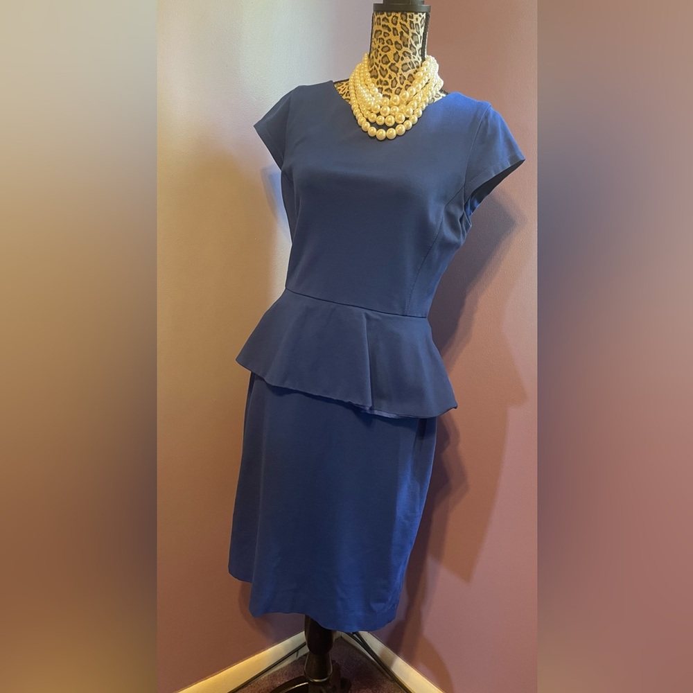 Elegant Navy Peplum Dress